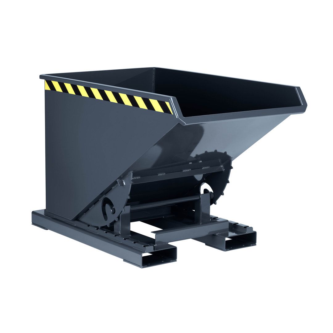Abrollkipper für Schüttgüter - Volumen 1.200 l - Traglast 1.500 kg - 1.100 x 1.070 x 1.800 mm (HxBxT) - anthrazitgrau