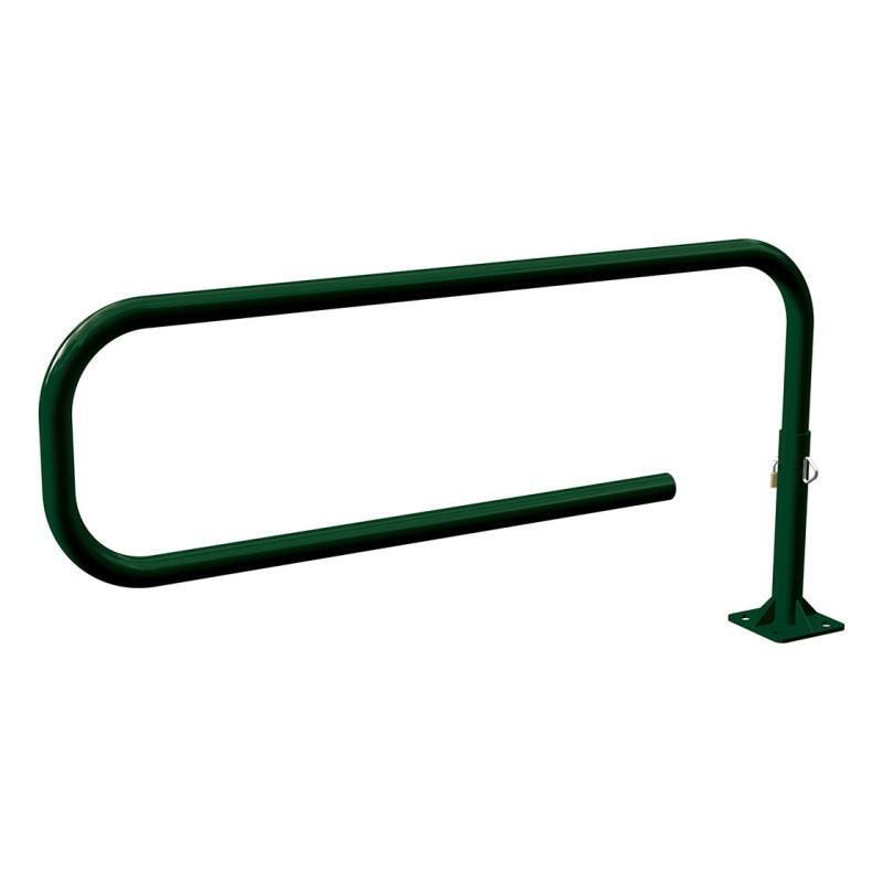 Drehschranke, Schlagbaum, Haarnadelform, Stahlrohr, 1.800 mm breit, Farbe enzianblau