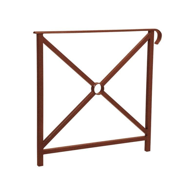 Geländer Kreuz und Kreis - 1.000 x 800 mm - flacher Handlauf - Farbe enzianblau - Außengeländer Systemgeländer