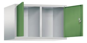 Aufsatzschrank für Spinde und Schließfachschränke, Doppeltüren, 2 Abteile, 500 x 810 x 500 mm (HxBxT)