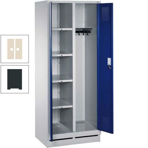 Mehrzweckschrank, Doppeltüren, Füße, 2 Abteile a 300 mm, Korpus anthrazitgrau, Tür anthrazitgrau, 1.800 x 600 x 500 mm (HxBxT)