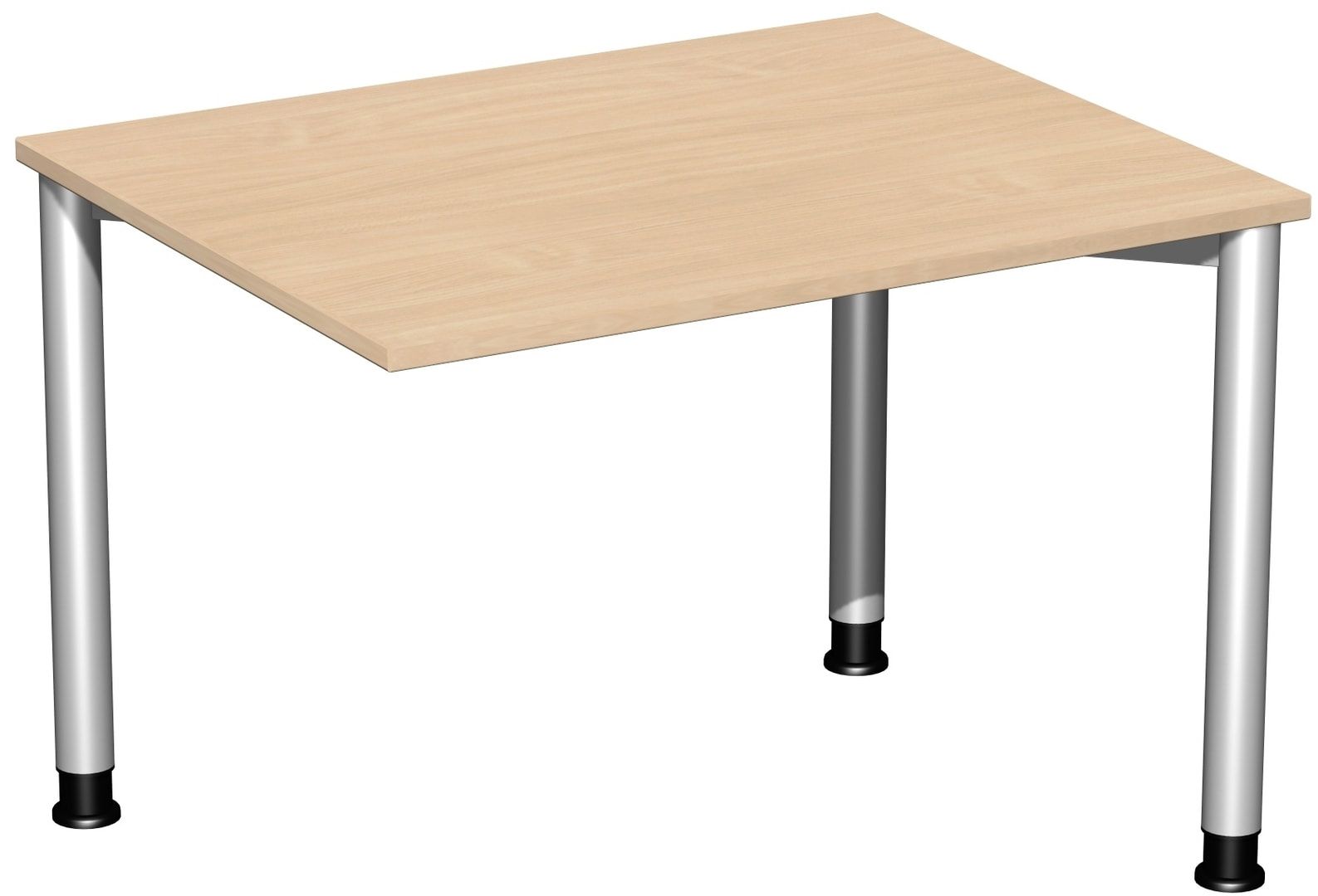 Schreibtisch - 4-Fuß Flex - Bürotisch - Höhe 680-800 mm - 1.000 x 800 mm (BxT) - Gestell anthrazit - Ahorn