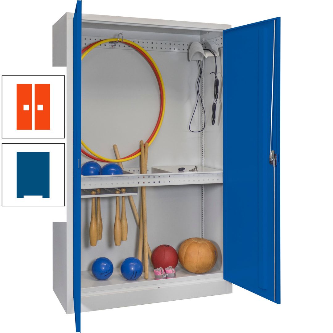 Sportschrank - Vollblechtüren - Variante 3 - 1.950x1.200x500 mm (HxBxT) - anthrazitgrau