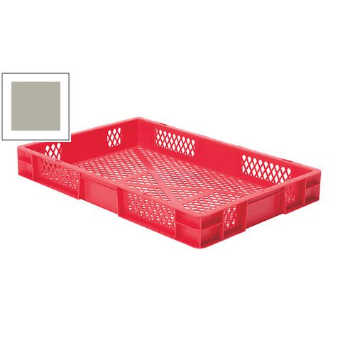Eurobox - Eurokasten - Volumen 14,5 l - Boden und Wände durchbrochen - 75 x 400 x 600 mm (HxBxT) - VE 2 Stk. - blau