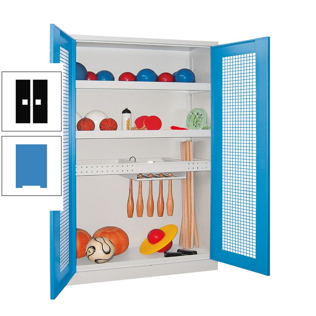 Sportschrank - Vollblechtüren - Variante 2 - 1.950x1.200x500 mm (HxBxT) - anthrazitgrau