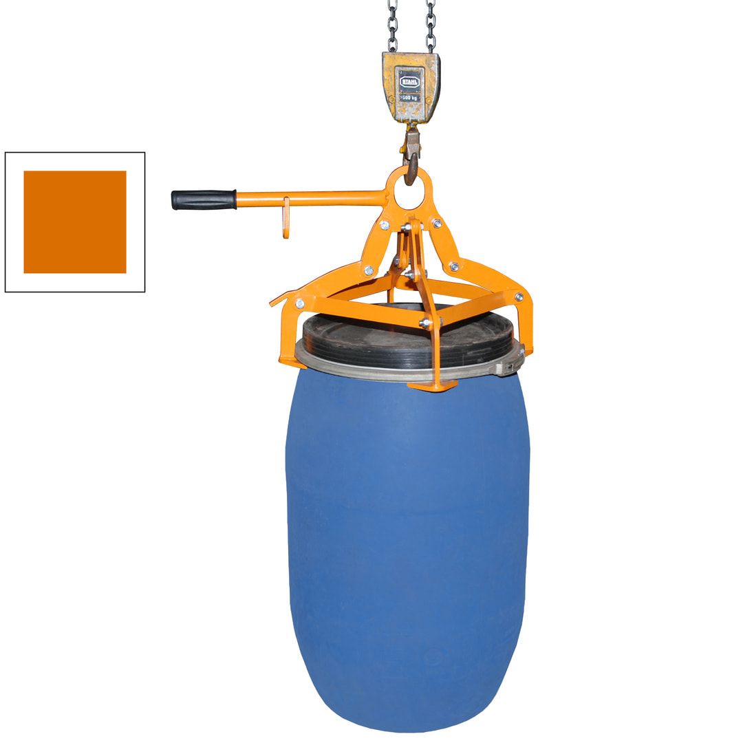 Fassgreifer - Traglast 350 kg - f. stehende 120-l Kunststoff-Fässer - feuerverzinkt