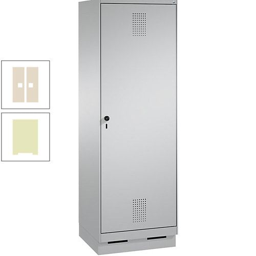 Doppel-Spind, Garderobenschrank, 1 Tür für 2 Abteile a 300 mm, Korpus anthrazitgrau, Türen anthrazitgrau, 1.800 x 600 x 500 mm (HxBxT)