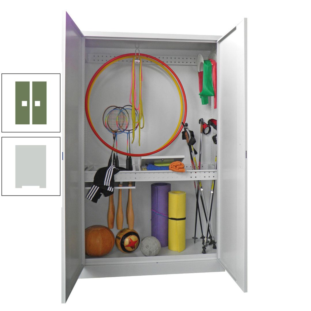 Sportschrank - Vollblechtüren - Variante 1 - 1.950x1.200x500 mm (HxBxT) - anthrazitgrau