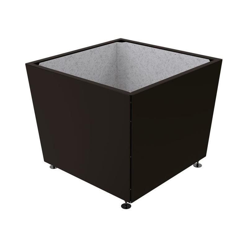 Pflanzkübel, 2 mm Stahlblech fvz, innen Blech feuerverzinkt mit Verladungsgriffen, verstellbare Füße, 760 x 785 x 785 mm (HxBxT), enzianblau