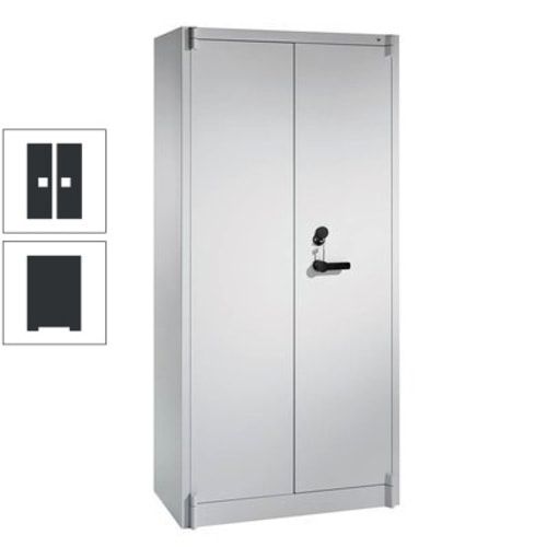 Feuergeschützter Aktenschrank, Klasse A1, 3 Fachböden und 2 Schließfächer, Farben schwarzgrau, 1.950 x 930 x 500 mm (HxBxT)