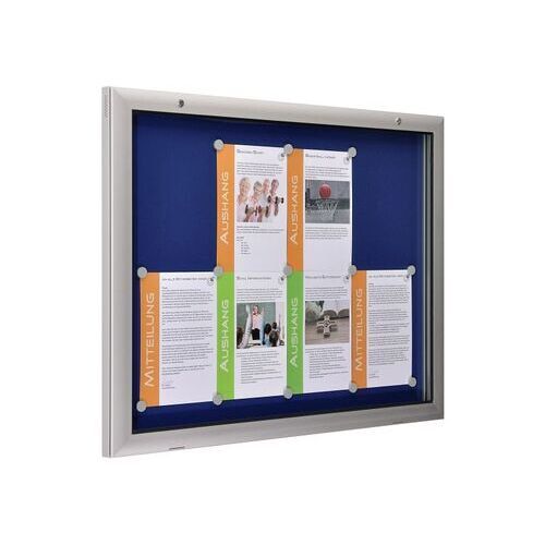 Alu Schaukasten, Schaufenster, Auslage, Werbekasten, extra flach - Übergröße, Querformat, Magnet Rückwand anthrazit, 1.025 x 1.600 x 43 mm (HxBxT)