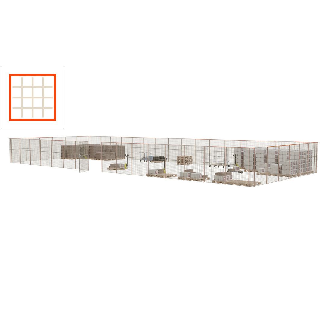 Maschinen Schutzgitter - Hallentrennwand - Sicherheitszaun - Tür - 66 m - 2.200 x 24.400 x 9.400 mm (HxBxT) - enzianblau
