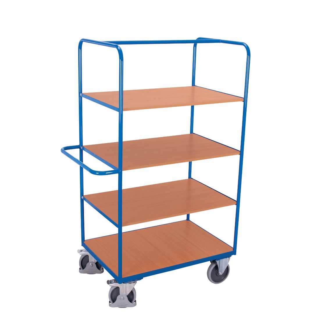 Etagenwagen - 4 Etagen - 3 klappbare Böden - 1.890 x 700 x 1.200 mm (HxBxT) - Traglast 500 kg