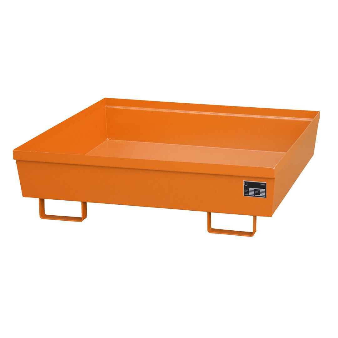 Ineinander stapelbare Auffangwanne - Stahl - 280 l Volumen - Breite 1.200 mm - feuerrot
