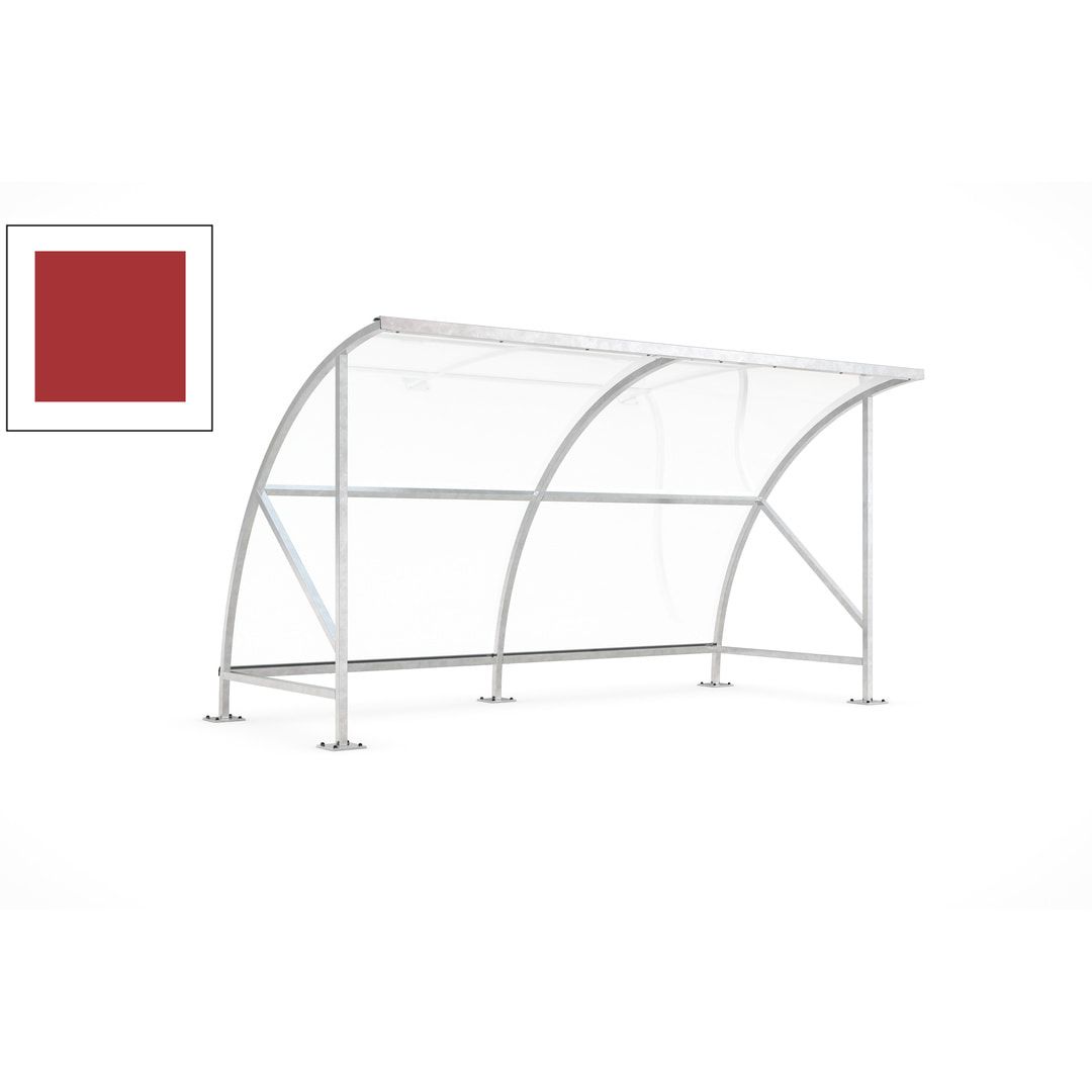 Fahrradunterstand - Fahrradgarage mit Bogendach - Stahl und Kunststoff - 2.290 x 4.130 x 2.100 mm (HxBxT) - Farbe Achatgrau