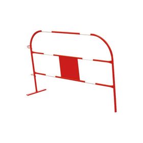Baustellen-Absperrgitter, Baustellenabsicherung, 1,2 mm Stahlrohr, mobil, minimaler Platzbedarf, 10er-Pack, Beschilderung, rot-weiß, reflektierend