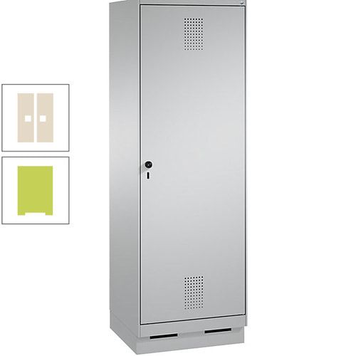 Doppel-Spind, Garderobenschrank, 1 Tür für 2 Abteile a 300 mm, Korpus anthrazitgrau, Türen anthrazitgrau, 1.800 x 600 x 500 mm (HxBxT)