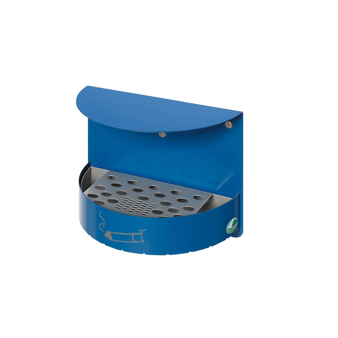 Wandascher - 1,5 l - mit Haube - Aschenbecher - antik-silber struktur