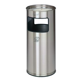 Abfalleimer mit Ascher - Volumen 37 l - 700 x 320 x 320 mm (HxBxT) - Ausführung wählbar