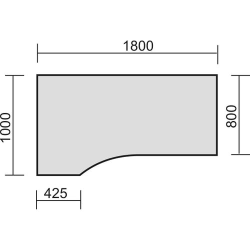 Eckschreibtisch, Ecke links, Elevate Plus, elektronisch höhenverstellbar, 630 - 1.280 x 1.800 x 1.000 mm (HxBxT), Gestell anthrazit, Dekor Ahorn