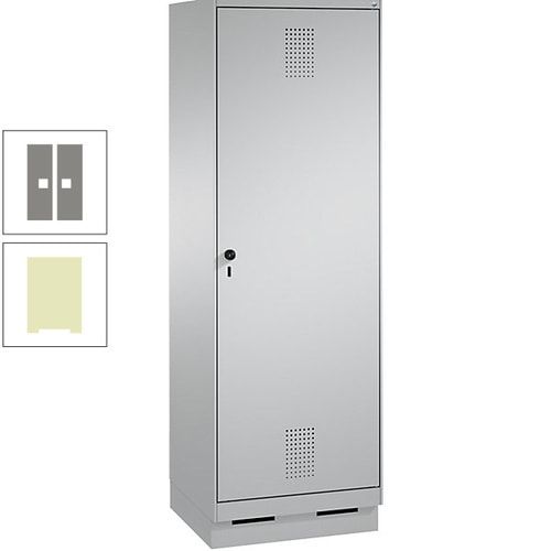 Doppel-Spind, Garderobenschrank, 1 Tür für 2 Abteile a 300 mm, Korpus anthrazitgrau, Türen anthrazitgrau, 1.800 x 600 x 500 mm (HxBxT)