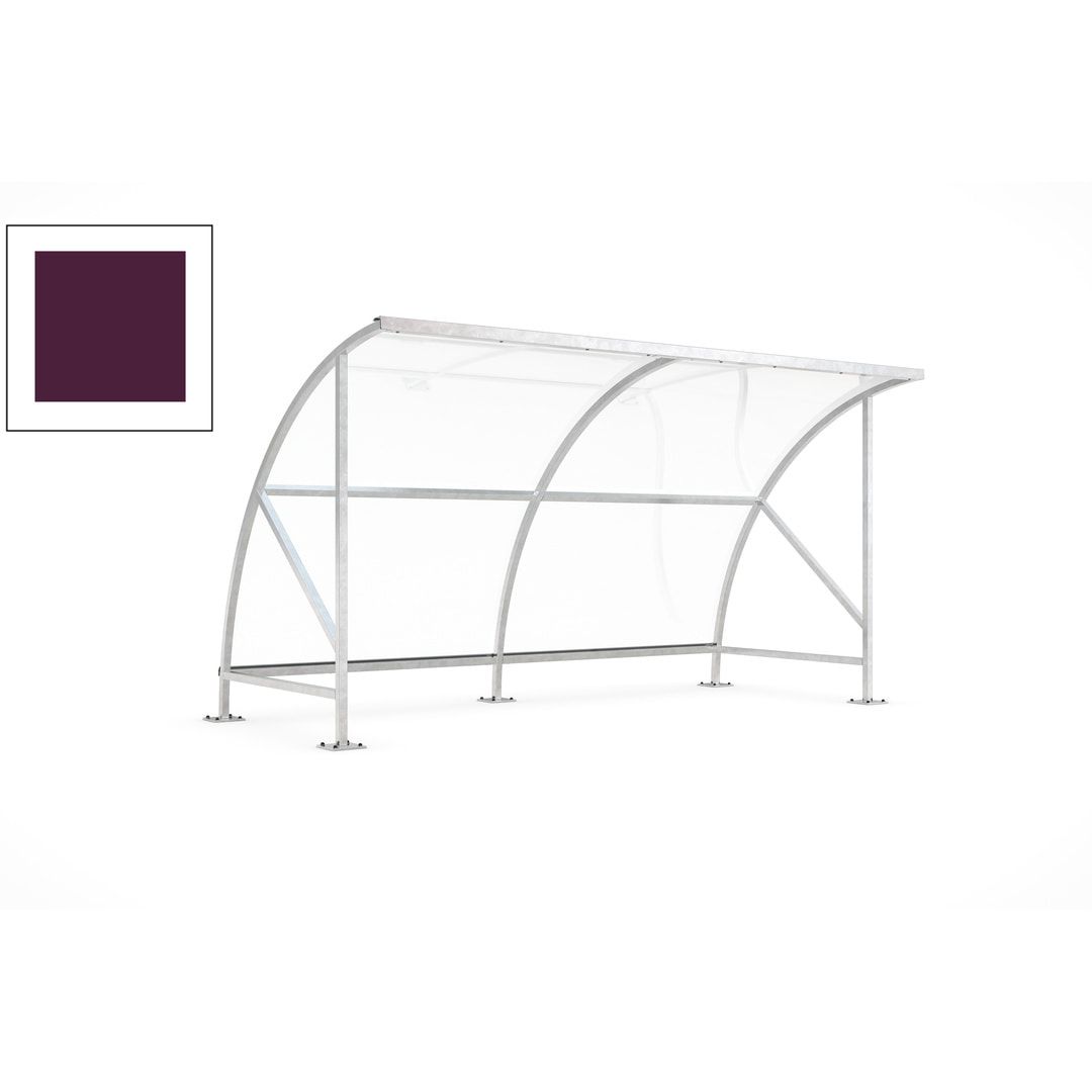 Fahrradunterstand - Fahrradgarage mit Bogendach - Stahl und Kunststoff - 2.290 x 4.130 x 2.100 mm (HxBxT) - Farbe Achatgrau