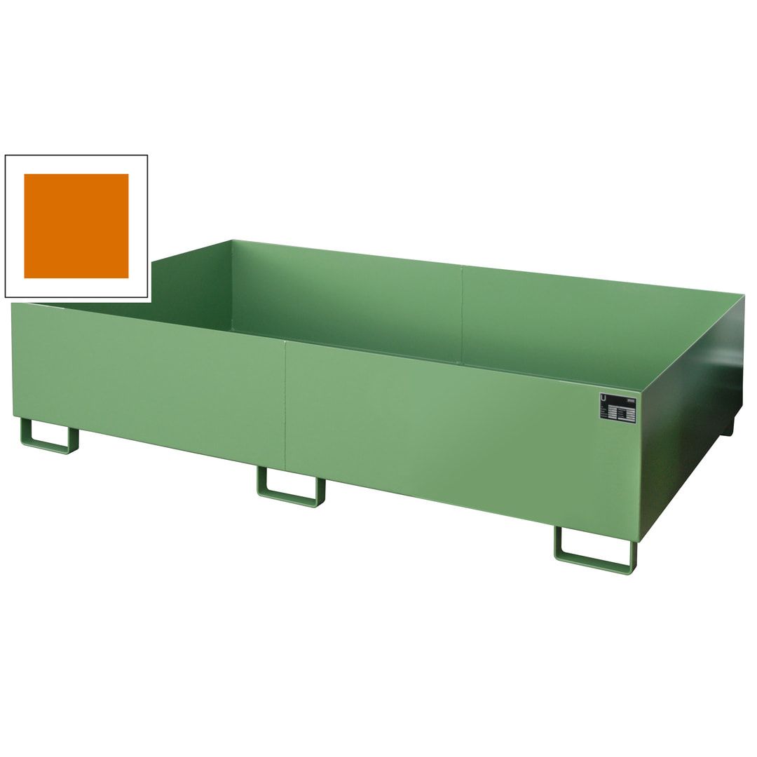Regal-Bodenwanne f. Feldbreite 2.700 mm - 540 l - mit Gitterrost - feuerrot