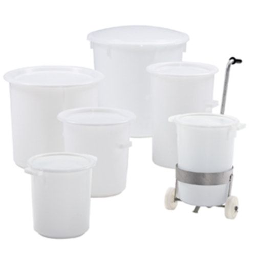 Kunststoff-Rundbehälter HDPE - Volumen 110 L - weiß - lebensmittelgeeignet