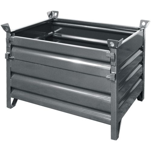 Eichinger Vollwand-Stapelpalette, klappbar, Maße: 750 x 1.000 x 1.500 mm, Traglast 1.500 kg, 3-fach stapelbar, Inkl. Kranösen, Farbe anthrazitgrau