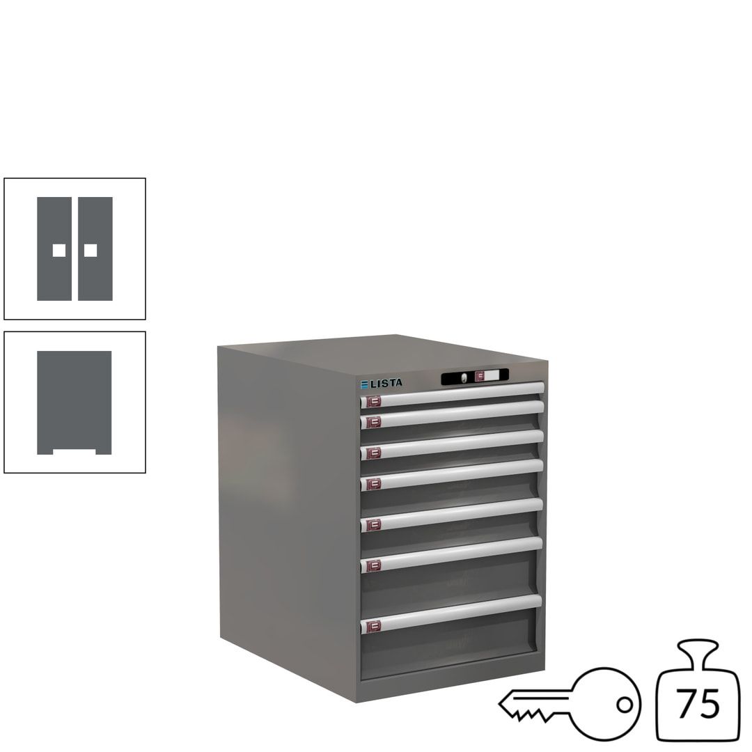 Lista Schubladenschrank - 14.354.010 - 800x564x725 mm (HxBxT) - 7 Schubladen - 75 kg - Key Lock - lichtblau (RAL 5012)