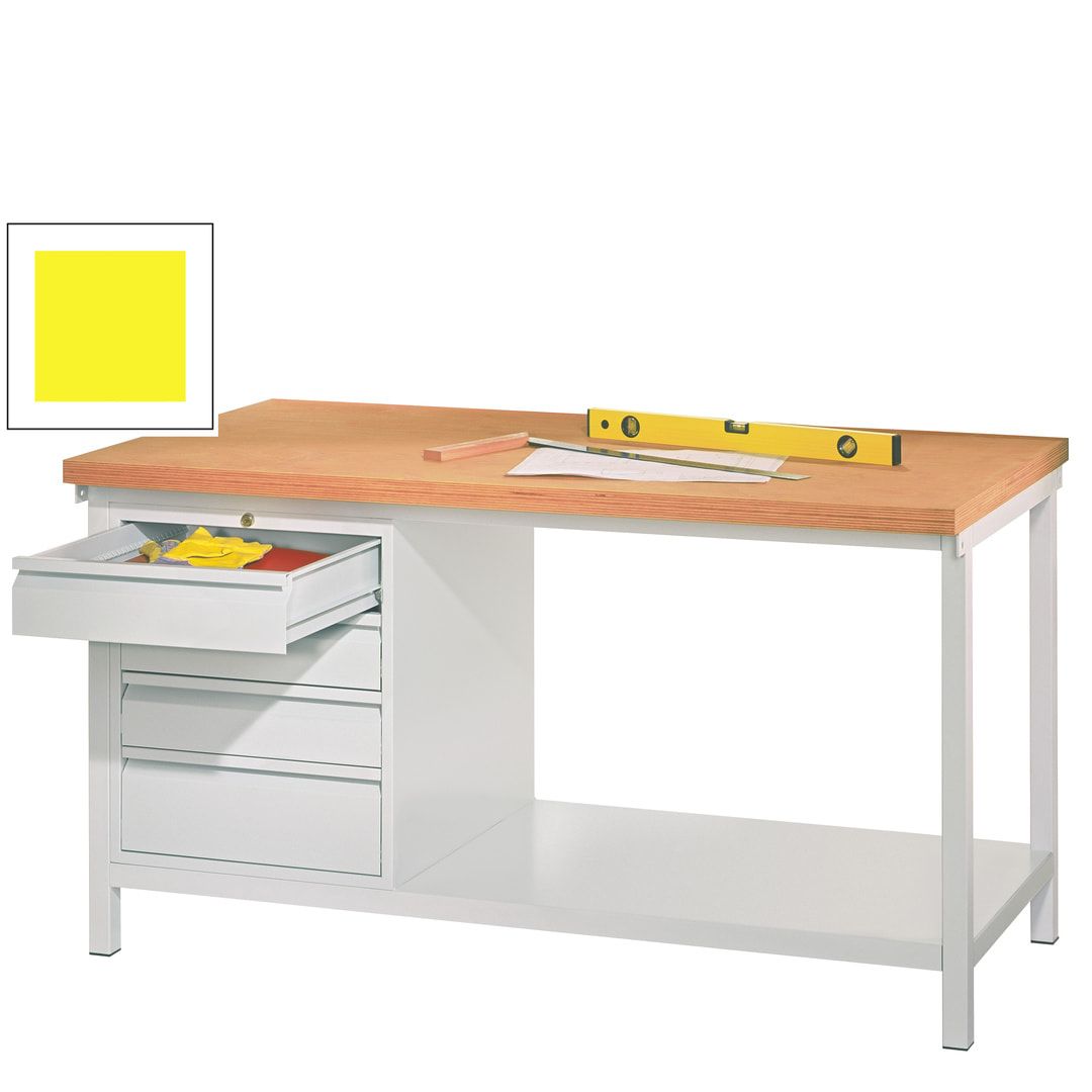 Werkbank - 1 Schubladenblock - 900 x 2.000 x 700 mm (HxBxT) - anthrazitgrau