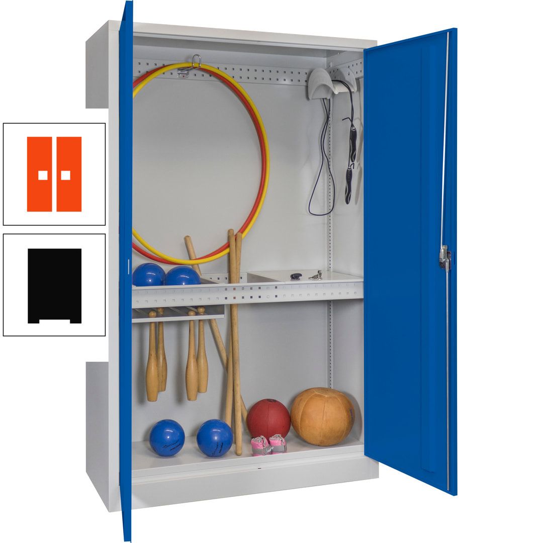 Sportschrank - Vollblechtüren - Variante 3 - 1.950x1.200x500 mm (HxBxT) - anthrazitgrau