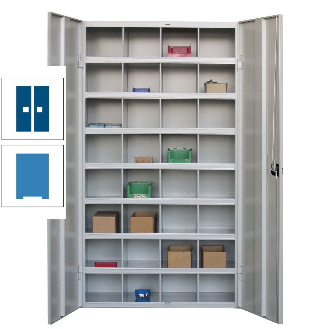 Fächerschrank - Sortierstation - Büroschrank - 32 Fächer - 1.800 x 1.000 x 530 mm (HxBxT) - Materialschrank - anthrazitgrau