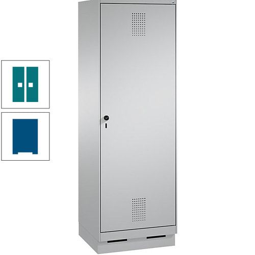 Doppel-Spind, Garderobenschrank, 1 Tür für 2 Abteile a 300 mm, Korpus anthrazitgrau, Türen anthrazitgrau, 1.800 x 600 x 500 mm (HxBxT)