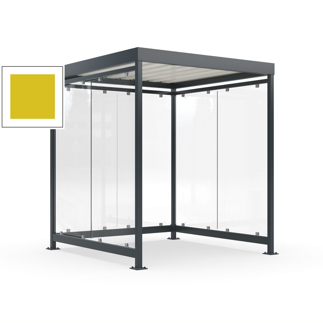 Raucherunterstand, Bushaltestelle, 6-7 Personen, 6 Wände, 2.510 x 2.165 x 2.165 mm (HxBxT), Achatgrau