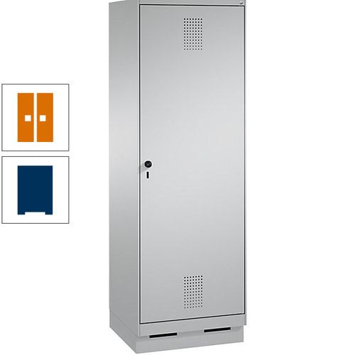 Doppel-Spind, Garderobenschrank, 1 Tür für 2 Abteile a 300 mm, Korpus anthrazitgrau, Türen anthrazitgrau, 1.800 x 600 x 500 mm (HxBxT)