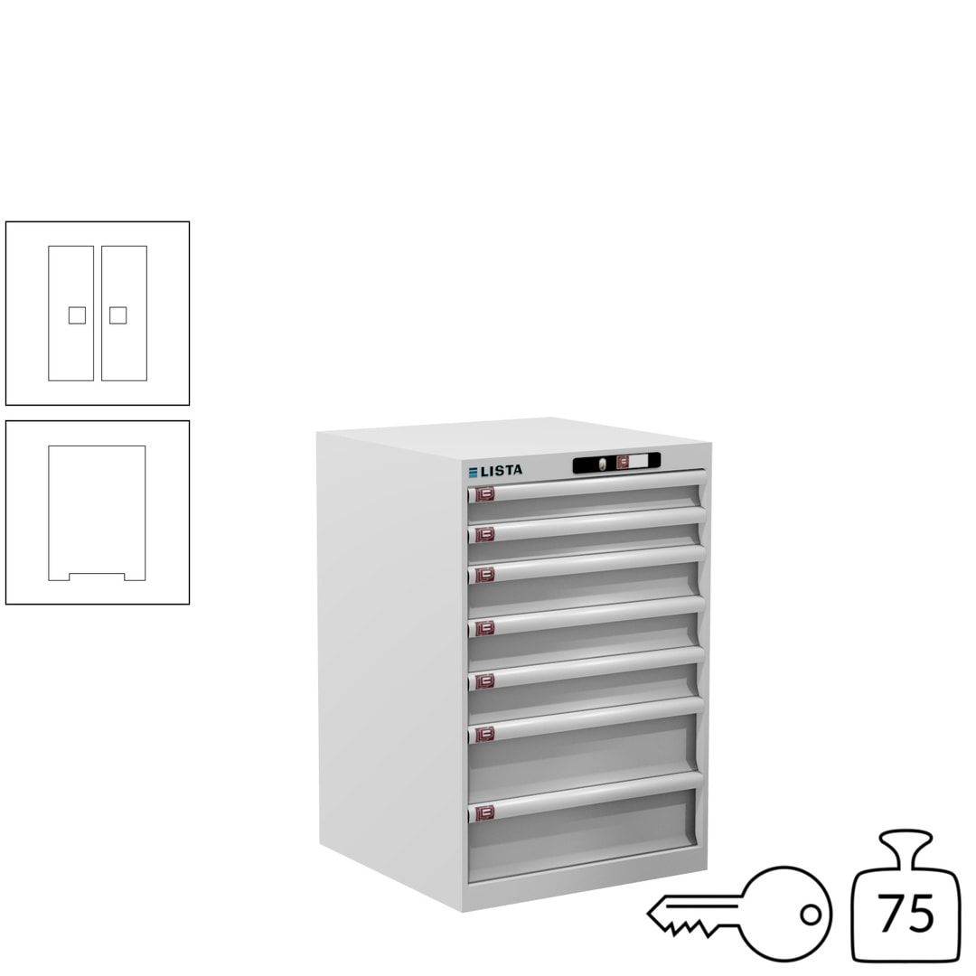 Lista Schubladenschrank - 14.252.010 - 850x564x572 mm (HxBxT) - 7 Schubladen - 75 kg - Key Lock - lichtblau (RAL 5012)