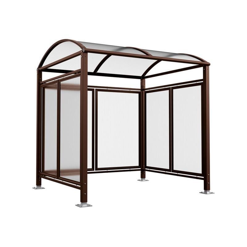 Fahrradunterstand, Fahrradüberdachung, All-in-One+Zusatz, 2.635 x 5.000 x 2.090 mm (HxBxT), auf Bodenplatten, mit Regenrinne, Farbe enzianblau
