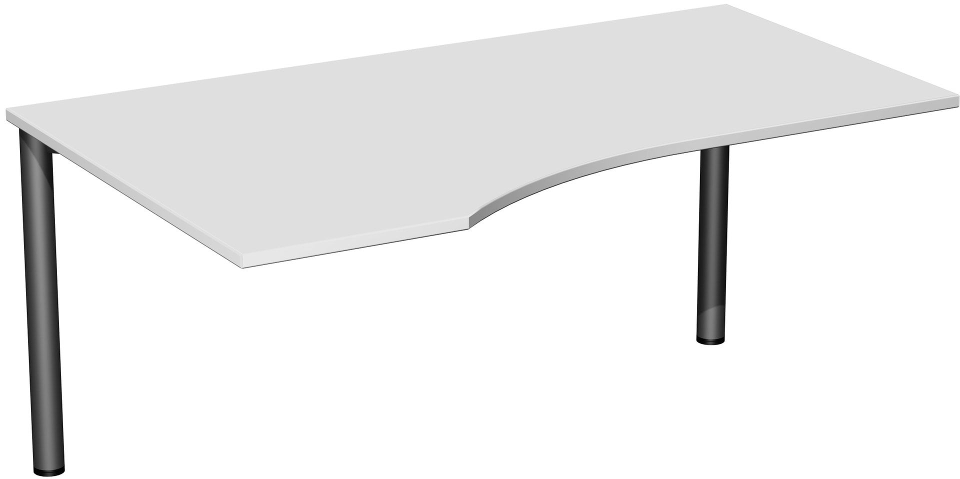 Eckschreibtisch - Ecke links - 4-Fuß Flex - 720 x 1.600 x 1.000 mm (HxBxT) - Gestell anthrazit - Ahorn