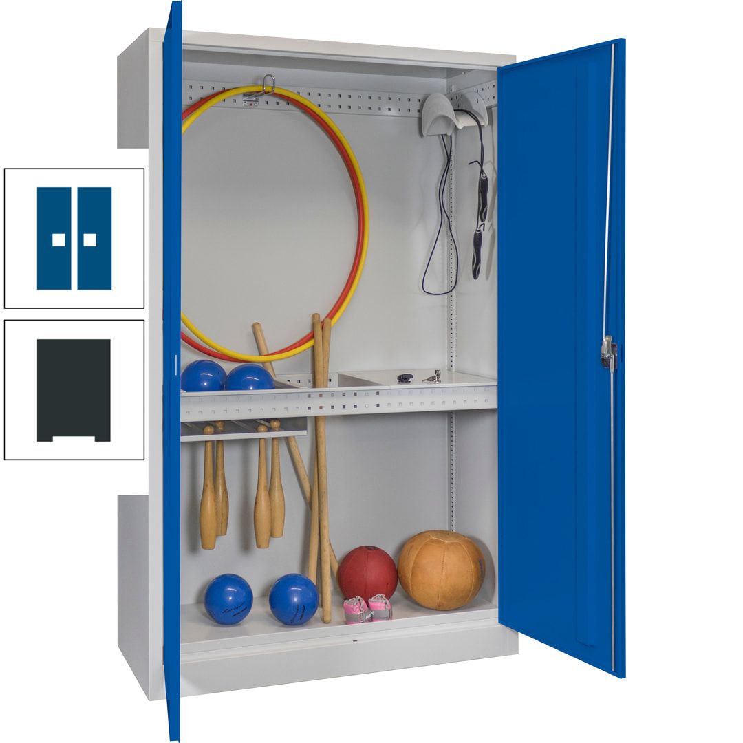 Sportschrank - Vollblechtüren - Variante 3 - 1.950x1.200x500 mm (HxBxT) - anthrazitgrau
