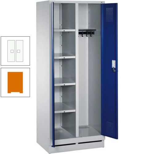 Mehrzweckschrank, Doppeltüren, Füße, 2 Abteile a 300 mm, Korpus anthrazitgrau, Tür anthrazitgrau, 1.800 x 600 x 500 mm (HxBxT)