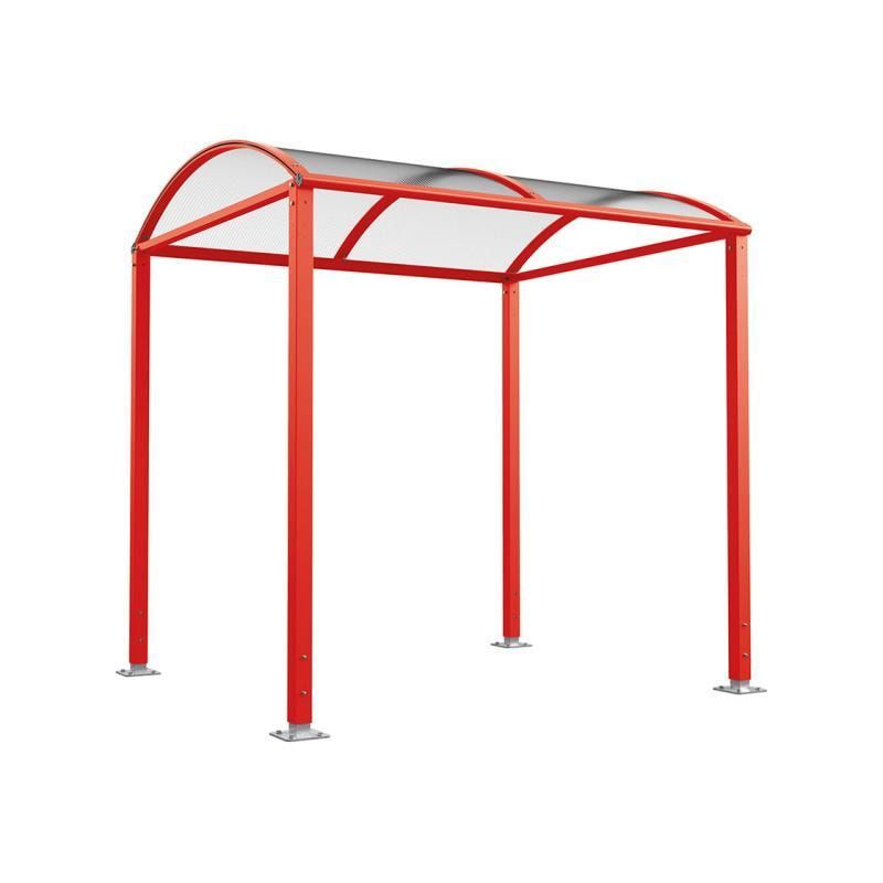 Fahrradunterstand, Fahrradüberdachung, Erweiterung, LED Beleuchtung, 2.635 x 2.500 x 2.090 mm (HxBxT), auf Bodenplatten, Regenrinne, Farbe enzianblau