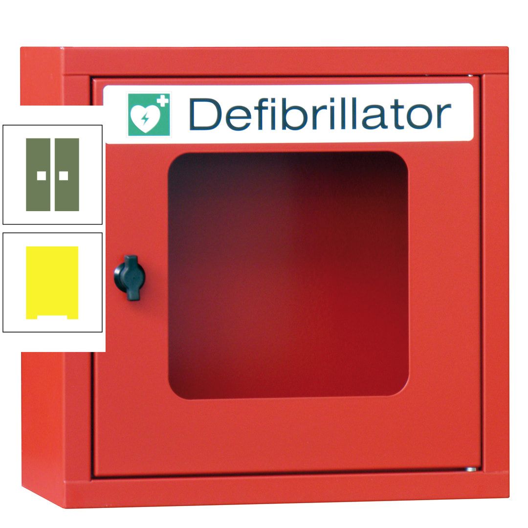 Defibrillatorenschrank - 400 x 400 x 200 mm (HxBxT) - Sichtfenster - anthrazitgrau