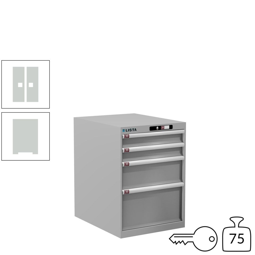 Lista Schubladenschrank - 14.371.010 - 800x564x725 mm (HxBxT) - 4 Schubladen - 75 kg - Key Lock - lichtblau (RAL 5012)
