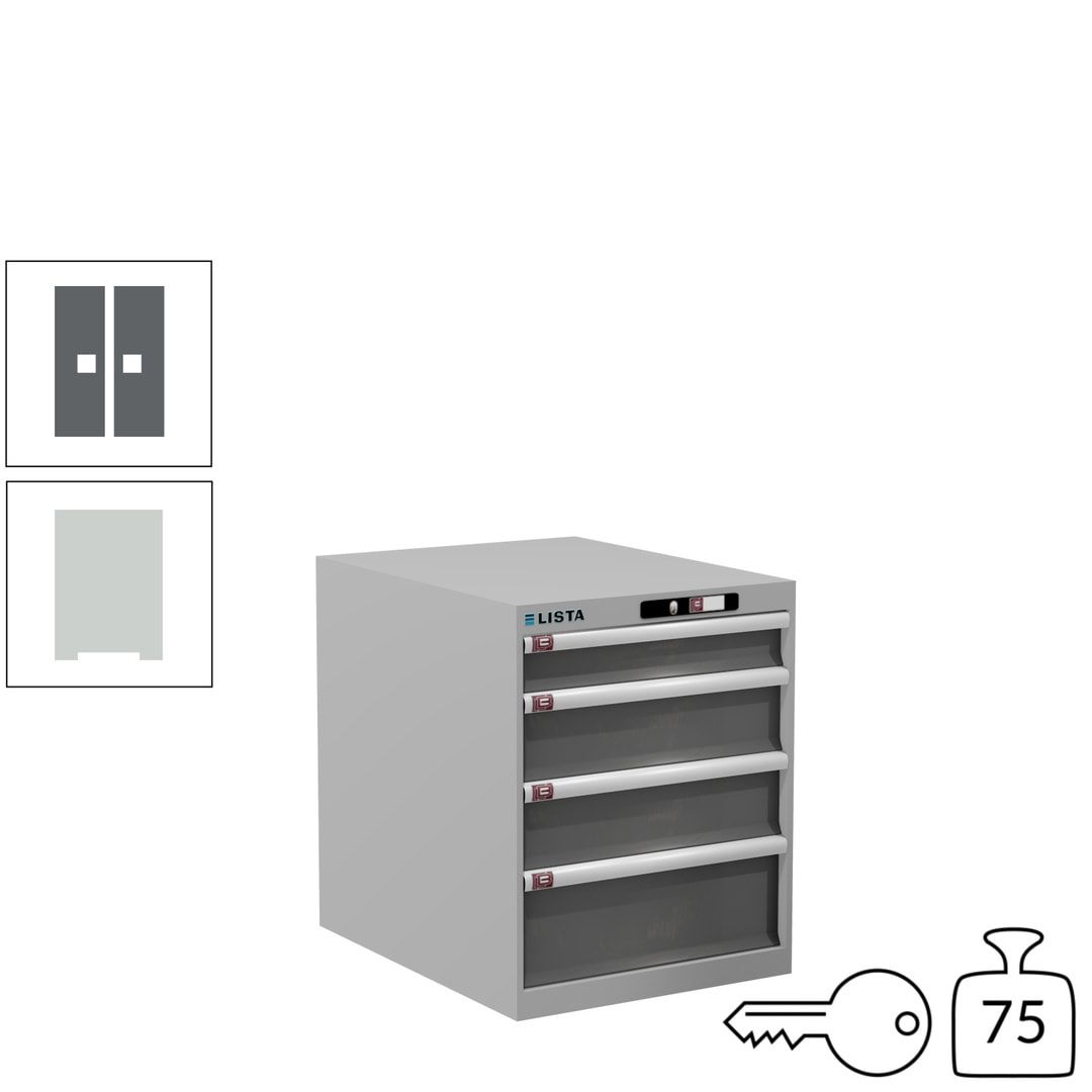 Lista Schubladenschrank - 14.350.010 - 700x564x725 mm (HxBxT) - 4 Schubladen - 75 kg - Key Lock - lichtblau (RAL 5012)