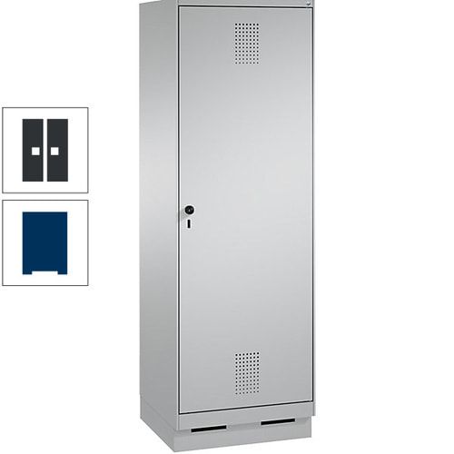 Doppel-Spind, Garderobenschrank, 1 Tür für 2 Abteile a 300 mm, Korpus anthrazitgrau, Türen anthrazitgrau, 1.800 x 600 x 500 mm (HxBxT)