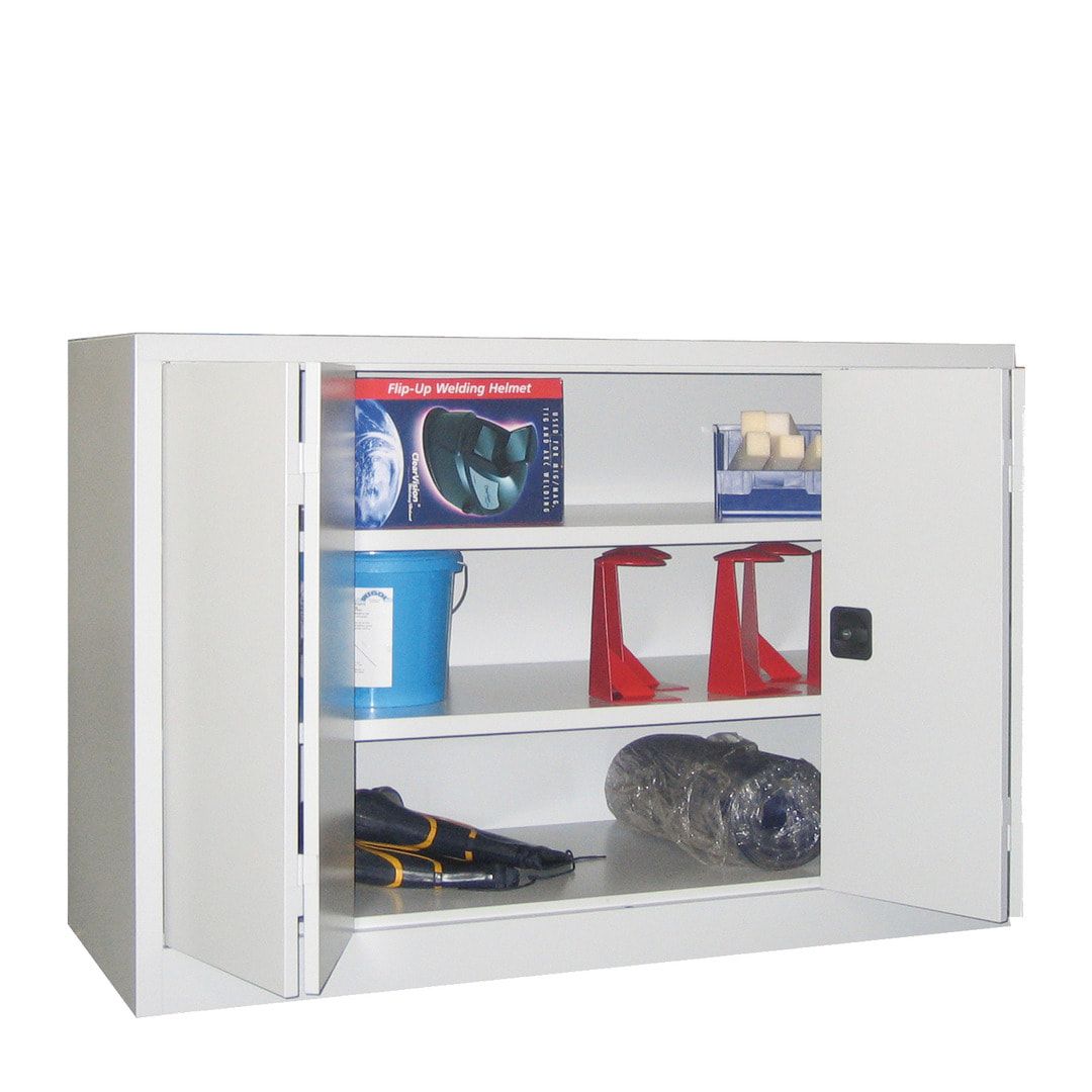 Falttürenschrank - 1.000x1.200x400 mm (HxBxT) - 2 Einlegeböden, gepulvert - Zylinderschloss - anthrazitgrau