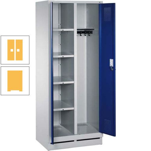 Mehrzweckschrank, Doppeltüren, Füße, 2 Abteile a 300 mm, Korpus anthrazitgrau, Tür anthrazitgrau, 1.800 x 600 x 500 mm (HxBxT)