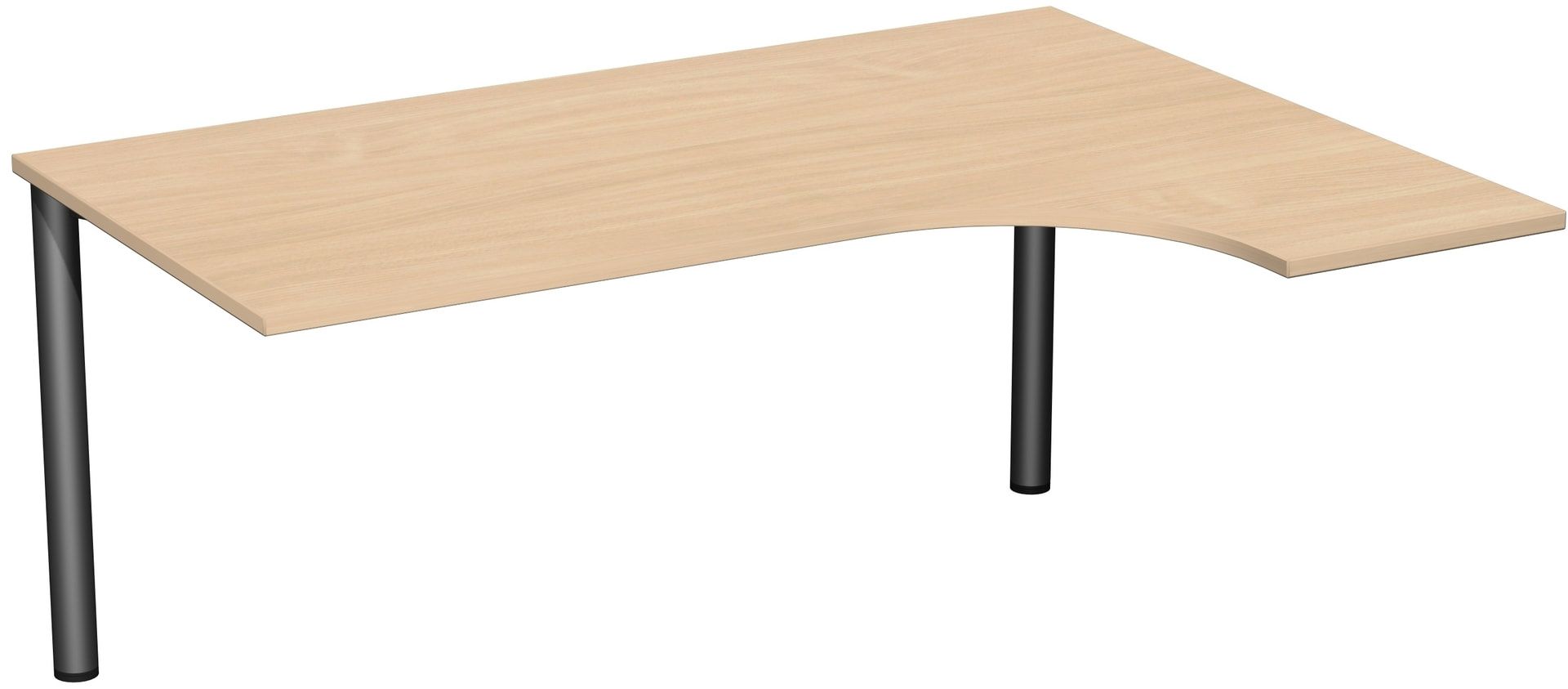 Eckschreibtisch - Ecke rechts - 4-Fuß Flex - 720 x 1.600 x 1.200 mm (HxBxT) - Gestell anthrazit - Ahorn