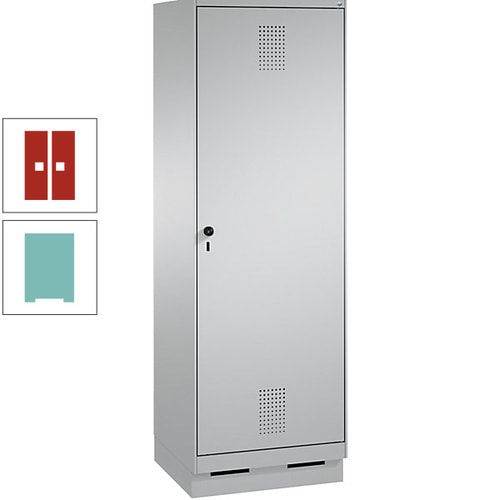 Doppel-Spind, Garderobenschrank, 1 Tür für 2 Abteile a 300 mm, Korpus anthrazitgrau, Türen anthrazitgrau, 1.800 x 600 x 500 mm (HxBxT)